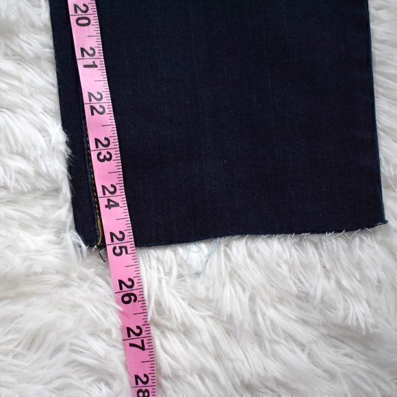 Seven 7 Tower Straight Crop Raw Ankle Blue Jeans Size 4 Excellent‎ Condition - Picture 3 of 8